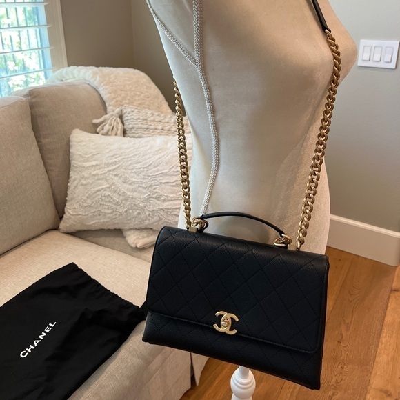CHANEL FLAPBAG WITH TOP HANDLE - Picture 1 of 16